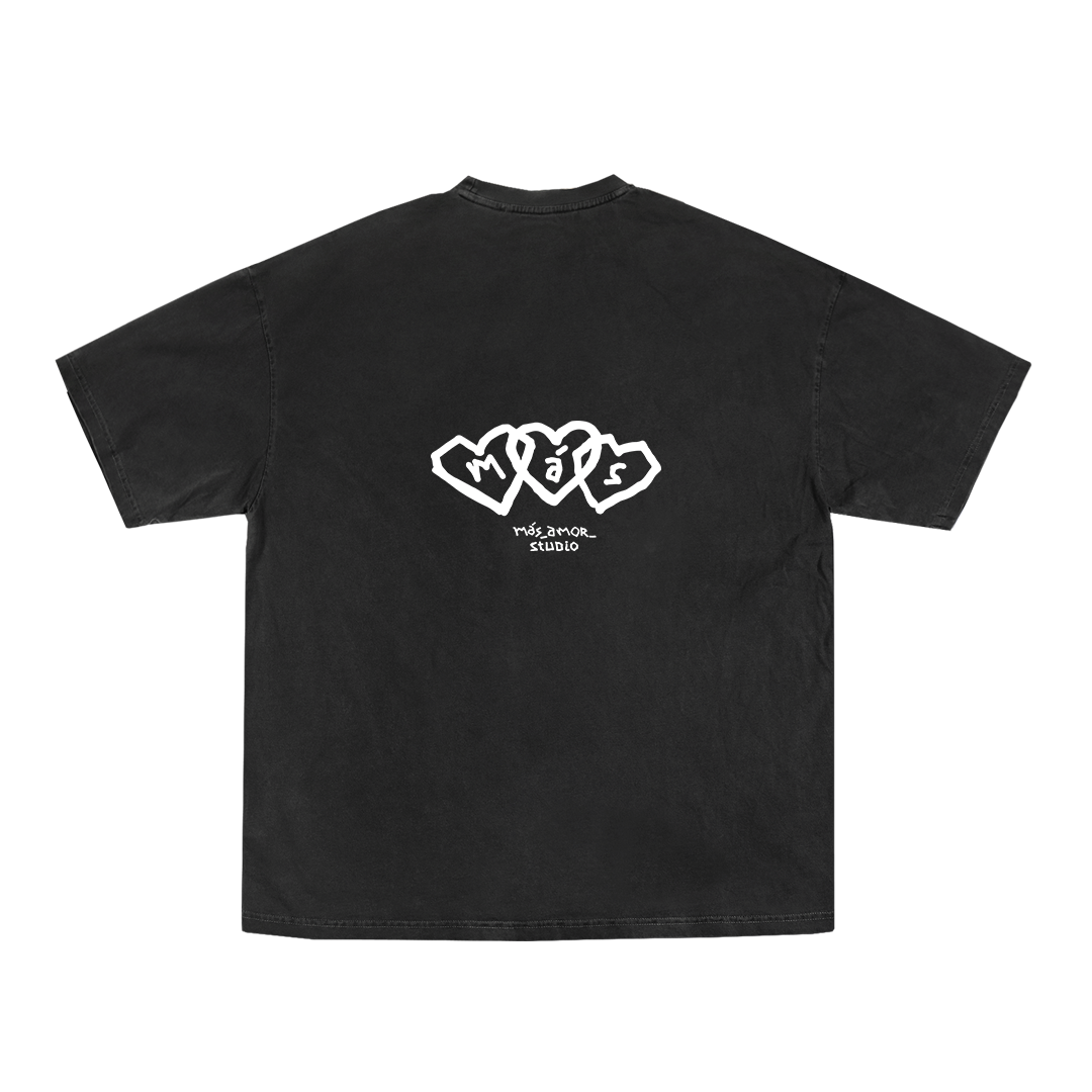  Vintage Black Tee HEARTS