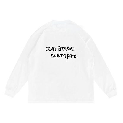 White Tee LS CON AMOR, SIEMPRE