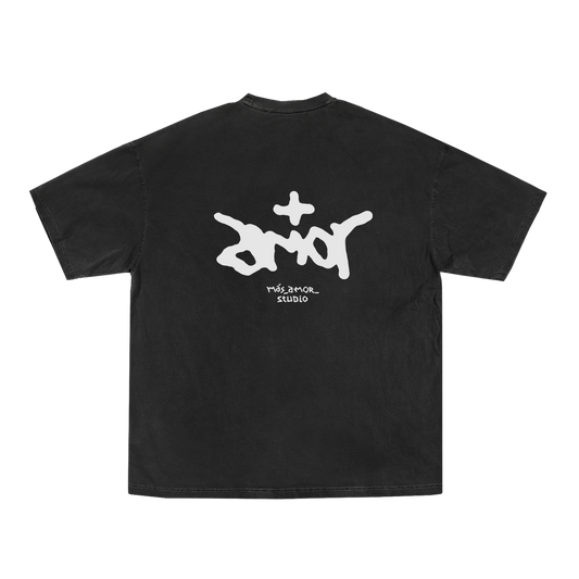 ‎ Vintage Black Tee +AMOR