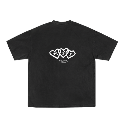 ‎ Vintage Black Tee HEARTS