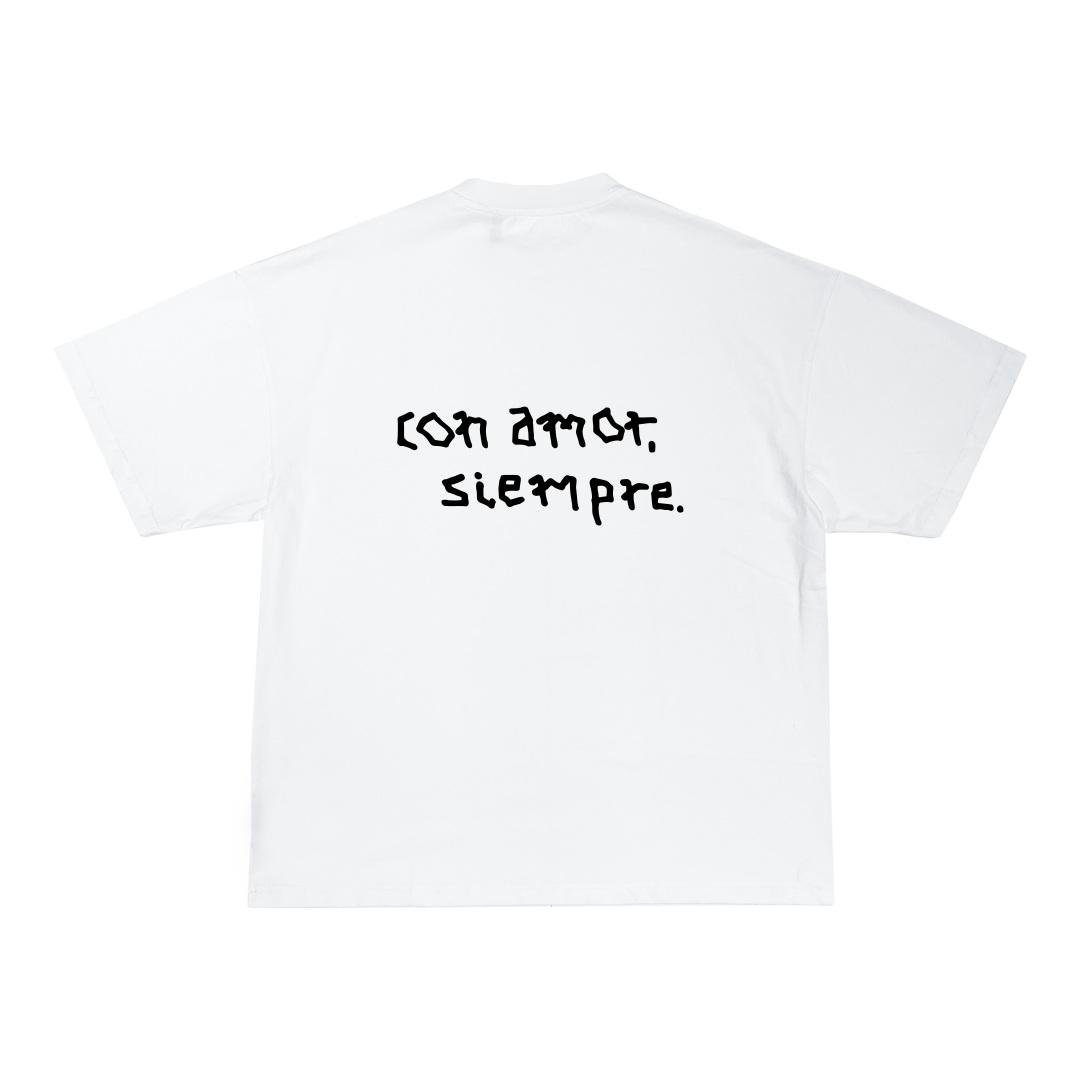 White Tee CON AMOR, SIEMPRE