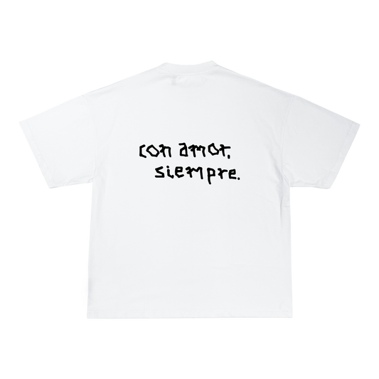 White Tee CON AMOR, SIEMPRE