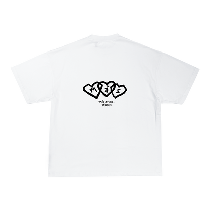 ‎ White Tee HEARTS