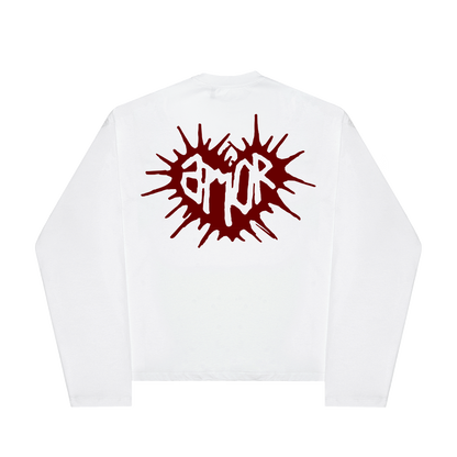White LS Tee HEARTBURST