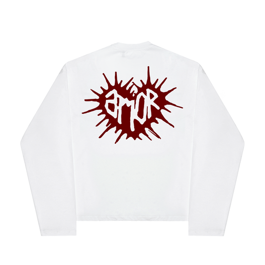 White LS Tee HEARTBURST
